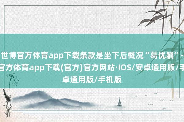 世博官方体育app下载条款是坐下后概况“葛优躺”-世博官方体育app下载(官方)官方网站·IOS/安卓通用版/手机版