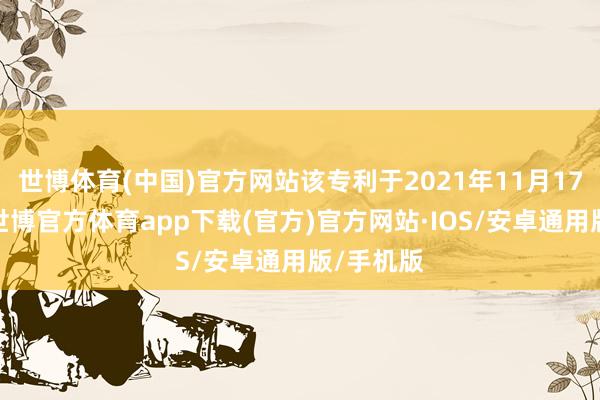 世博体育(中国)官方网站该专利于2021年11月17日提交-世博官方体育app下载(官方)官方网站·IOS/安卓通用版/手机版