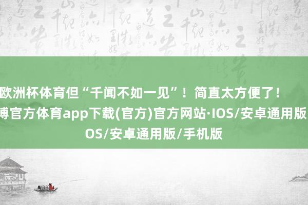 欧洲杯体育但“千闻不如一见”！简直太方便了！            -世博官方体育app下载(官方)官方网站·IOS/安卓通用版/手机版