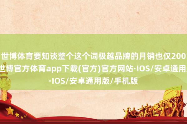 世博体育要知谈整个这个词极越品牌的月销也仅2000台露面-世博官方体育app下载(官方)官方网站·IOS/安卓通用版/手机版