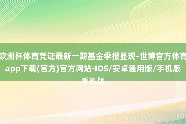 欧洲杯体育凭证最新一期基金季报显现-世博官方体育app下载(官方)官方网站·IOS/安卓通用版/手机版