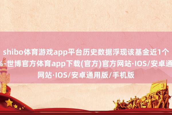 shibo体育游戏app平台历史数据浮现该基金近1个月高潮0.27%-世博官方体育app下载(官方)官方网站·IOS/安卓通用版/手机版