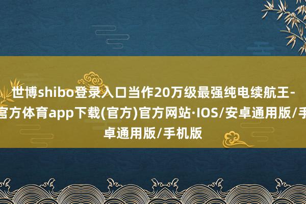 世博shibo登录入口当作20万级最强纯电续航王-世博官方体育app下载(官方)官方网站·IOS/安卓通用版/手机版