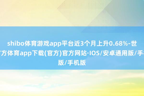 shibo体育游戏app平台近3个月上升0.68%-世博官方体育app下载(官方)官方网站·IOS/安卓通用版/手机版