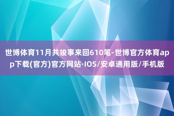 世博体育11月共竣事来回610笔-世博官方体育app下载(官方)官方网站·IOS/安卓通用版/手机版