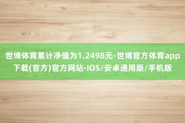 世博体育累计净值为1.2498元-世博官方体育app下载(官方)官方网站·IOS/安卓通用版/手机版