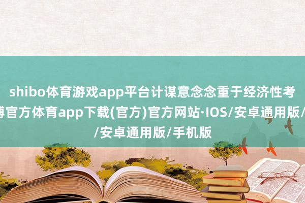 shibo体育游戏app平台计谋意念念重于经济性考量-世博官方体育app下载(官方)官方网站·IOS/安卓通用版/手机版