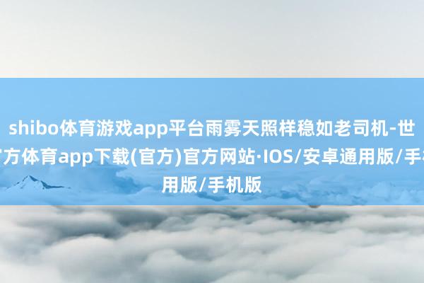 shibo体育游戏app平台雨雾天照样稳如老司机-世博官方体育app下载(官方)官方网站·IOS/安卓通用版/手机版